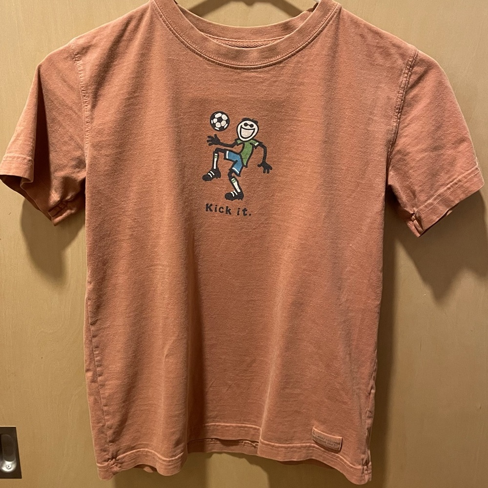 “Life is good” kick it , kids soccer tee